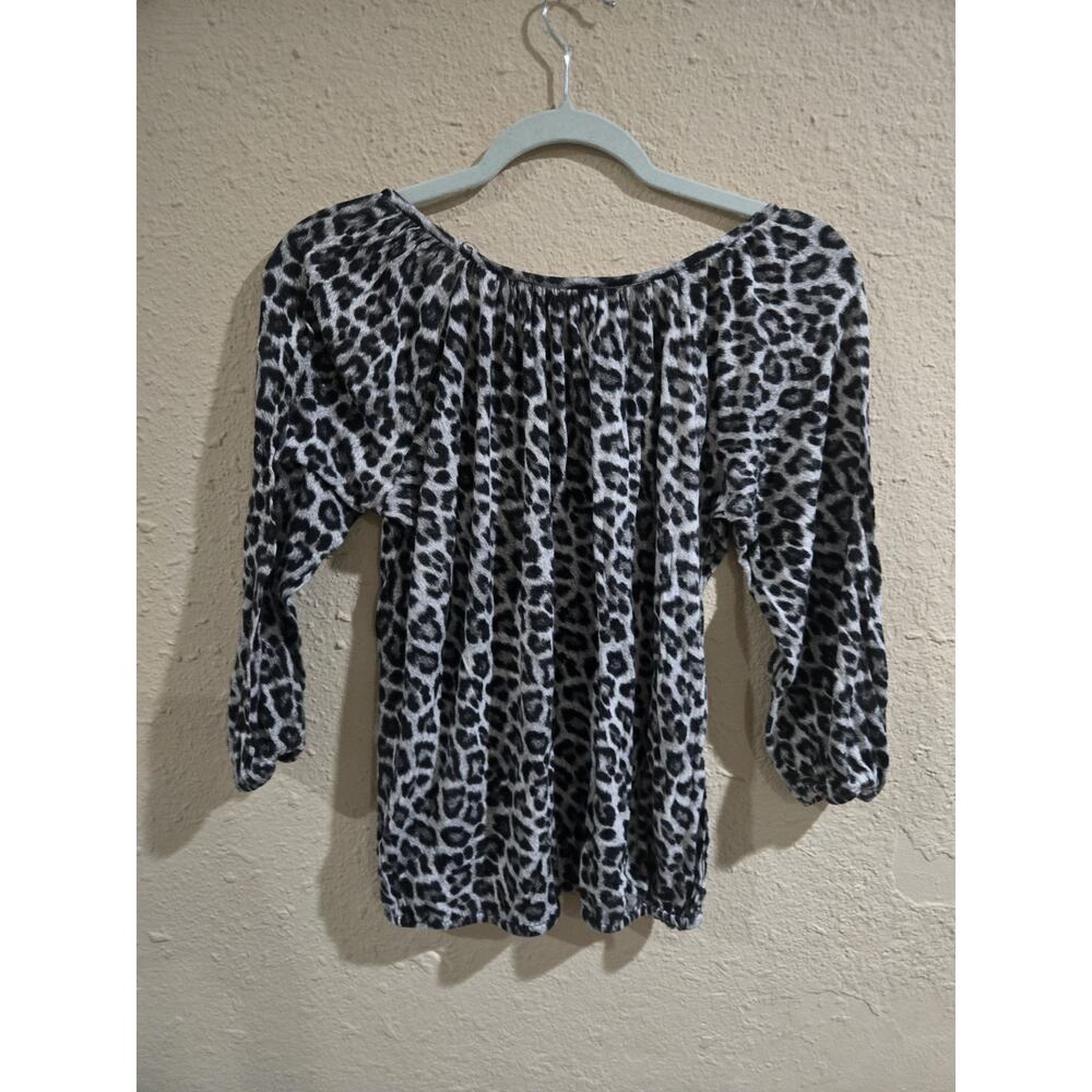 MICHAEL KORS Animal Print Blouse Ladies Size Small Elastic Neck - Picture 3 of 5